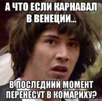 а что если карнавал в Венеции... в последний момент перенесут в Комариху?