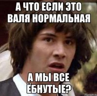 А что если это Валя нормальная А мы все ёбнутые?