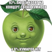 92% людей хотят на концерт своих кумиров У 8% кумиров нет