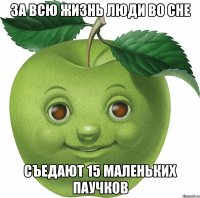 За всю жизнь люди во сне съедают 15 маленьких паучков