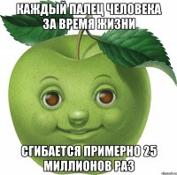 Каждый палец человека за время жизни сгибается примерно 25 миллионов раз