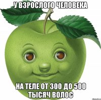 У взрослого человека на теле от 300 до 500 тысяч волос