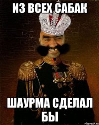 из всех сабак шаурма сделал бы