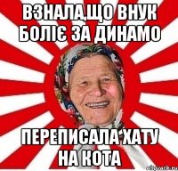 Взнала,що внук боліє за Динамо переписала хату на кота