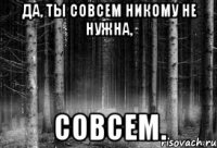 да, ты совсем никому не нужна, совсем.