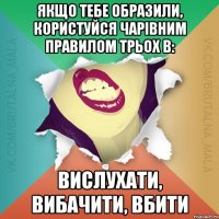 Якщо тебе образили, користуйся чарівним правилом трьох В: вислухати, вибачити, вбити
