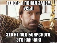 Теперь я понял зачем усы! Это не под Боярского, это как Чак!