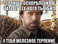 Терпишь оскорбления в чате от тех, кого ты убил У тебя железное терпение