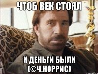 ЧТОБ ВЕК СТОЯЛ И ДЕНЬГИ БЫЛИ (©Ч.НОРРИС)