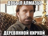 добыл алмазы деревянной киркой
