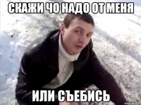 Скажи чо надо от меня Или съебись