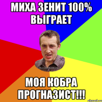 МИХА ЗЕНИТ 100% ВЫГРАЕТ МОЯ КОБРА ПРОГНАЗИСТ!!!