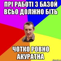 ПРІ РАБОТІ З БАЗОЙ ВСЬО ДОЛЖНО БІТЬ ЧОТКО РОВНО АКУРАТНА