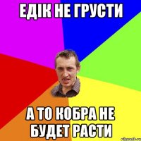 Едік не грусти а то кобра не будет расти