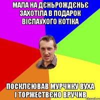 мала на дєньрождєньє захотіла в подарок віслаухого котіка посклєював мурчику вуха і торжествєно вручив