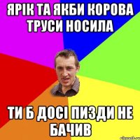 ярік та якби корова труси носила ти б досі пизди не бачив