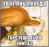 твое лицо,когда ты суешь его в унитаз