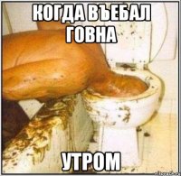 Когда въебал говна утром