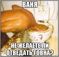 ВАНЯ НЕ ЖЕЛАЕТЕ ЛИ ОТВЕДАТЬ ГОВНА?