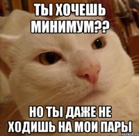 Ты хочешь минимум?? Но ты даже не ходишь на мои пары