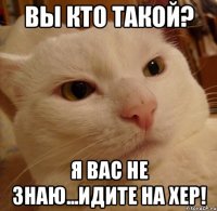 Вы кто такой? Я вас не знаю...Идите на хер!