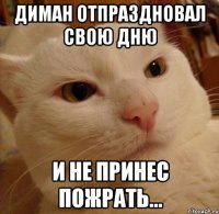 Диман отпраздновал свою дню и не принес пожрать...