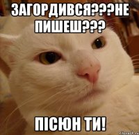 загордився???не пишеш??? Пicюн ти!
