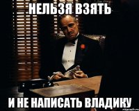 НЕЛЬЗЯ ВЗЯТЬ И НЕ НАПИСАТЬ ВЛАДИКУ