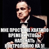 Мне просто не хватило времени чтобы напсиать контрольную на 5!