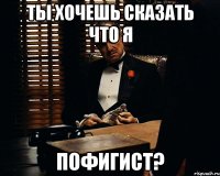 Ты хочешь сказать что я пофигист?