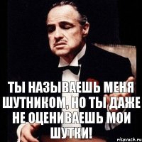 ты называешь меня шутником, но ты даже не оцениваешь мои шутки!