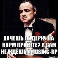 Хочешь лидерку на норм проекте? а сам не ждёшь Amusing-RP