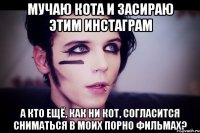 Мучаю кота и засираю этим инстаграм А кто ещё, как ни кот, согласится сниматься в моих порно фильмах?