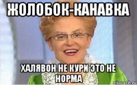 Жолобок-канавка Халявон не кури это не норма