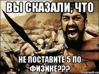 Вы сказали, что не поставите 5 по физике???