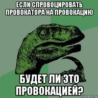 если спровоцировать провокатора на провокацию будет ли это провокацией?