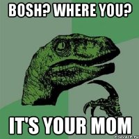 Bosh? where you? it's your mom