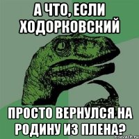 а что, если ходорковский просто вернулся на родину из плена?