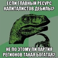 Если главный ресурс капиталистов дебилы? Не по этому ли партия регионов такая богатая?