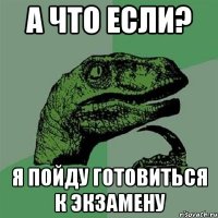 А что если? я пойду готовиться к экзамену