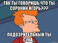 Так ты говоришь что ты Сорокин Игорь??? Подозрительный ты сука...