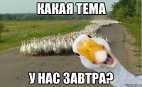 Какая тема у нас завтра?