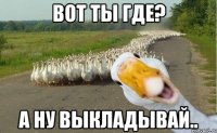 Вот ты где? а ну выкладывай..