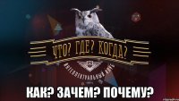  как? зачем? почему?