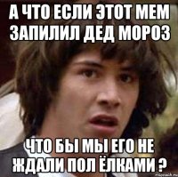 а что если этот мем запилил дед мороз что бы мы его не ждали пол ёлками ?