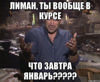 лиман, ты вообще в курсе что завтра январь?????