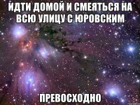 Идти домой и смеяться на всю улицу с Юровским превосходно