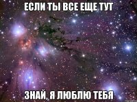 Если ты все еще тут знай, я люблю тебя