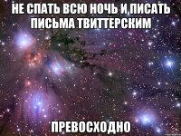 НЕ СПАТЬ ВСЮ НОЧЬ И ПИСАТЬ ПИСЬМА ТВИТТЕРСКИМ ПРЕВОСХОДНО