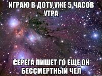 играю в доту,уже 5 часов утра серега пишет го еще,он бессмертный чел